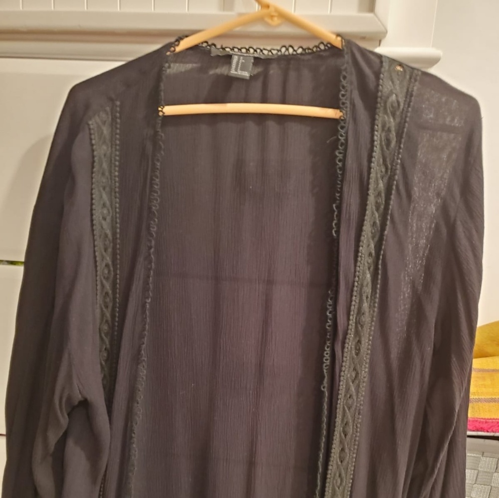 black long forever 21 cardigan